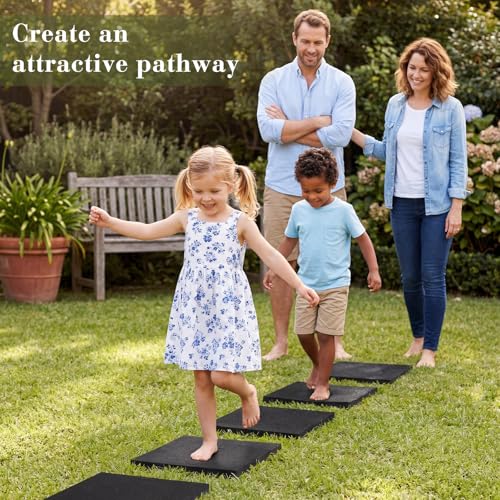 16 Pcs 12 x 12 Inch Rubber Stepping Stones Outdoor Garden Walkway Non (16 Count)