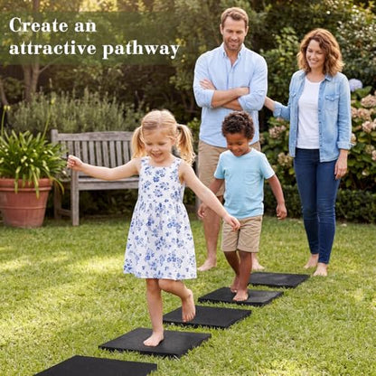 4 Pcs 12 x 12 Inch Rubber Stepping Stones Outdoor Garden Walkway Non (4 Count)
