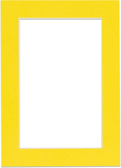 Pack of 25 Acid Free 8x10 Mats Bevel Cut for 5.5x8.5 Photos - Yellow Precut Matboards For Pictures, Photos, Framing - 4-ply Thickness