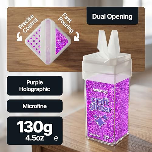 Craft Glitter Shaker Purple Holographic 130g Microfine (3.8 Ounce)