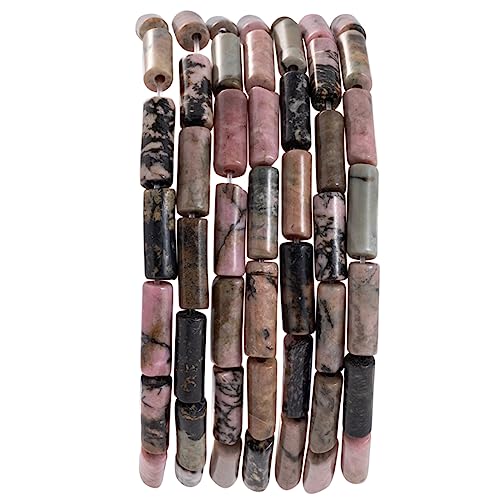 Natural Rhodochrosite Cylinder Tube Beads 4x13mm 38cm (28 Count)
