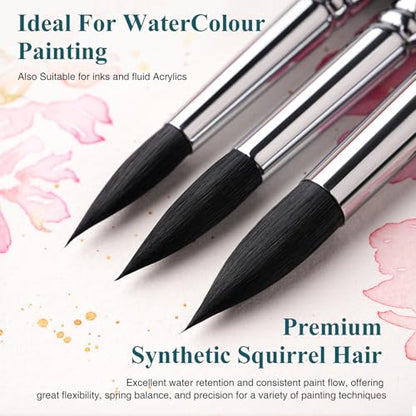 Watercolor Brushes Professional (9 Count)
