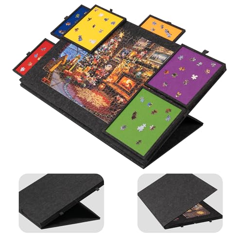1500 Piece Tilting Puzzle Board with 6 Color Drawers