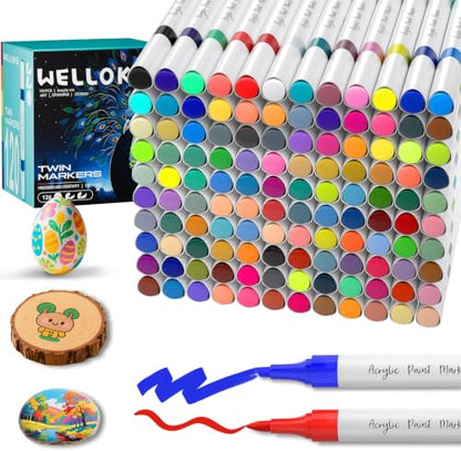 120 Colors Dual Tip Chisel & Brush Acrylic Paint Markers