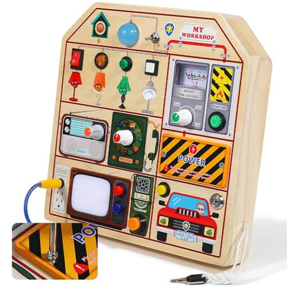 Montessori Wooden Busy Board for Toddlers 3 4 5 Years Old