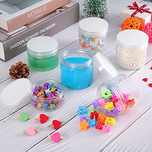 12 Pack 7 oz Plastic Container Jars with Lids Round Clear Travel Cosmetic Container Jars for Toiletries (12 Count)