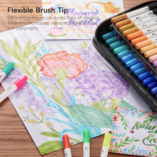 Dual Tip Brush Marker Pens (105 Count)