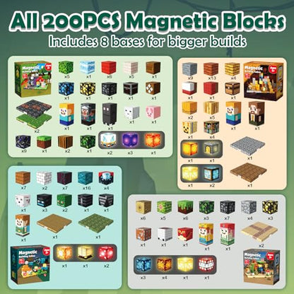 200PCS Magnetic Blocks Building Toy