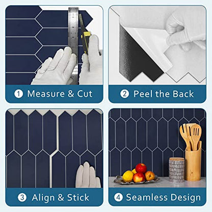 10 Sheet Long Hexagon Peel and Stick Backsplash (10 Count)