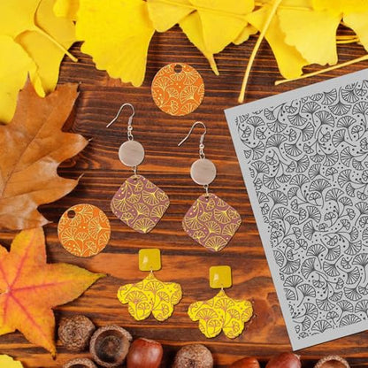 Ginkgo Leaves Polymer Clay Texture Mat
