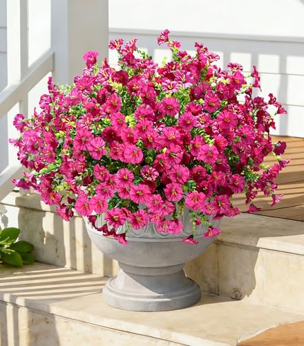 Artificial Flowers Fake Plants for Outdoors Decoration (12 Count)