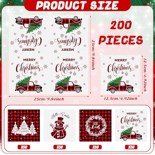 200 Pcs Christmas Napkins (200 Count)