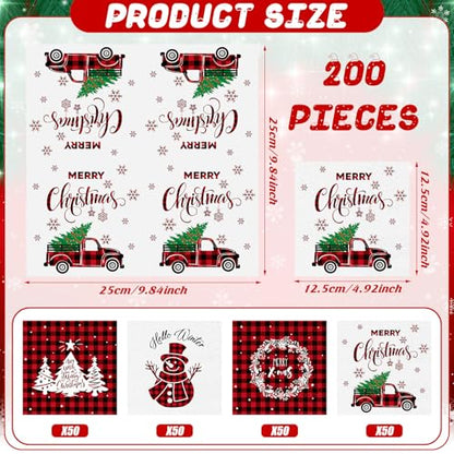 200 Pcs Christmas Napkins (200 Count)