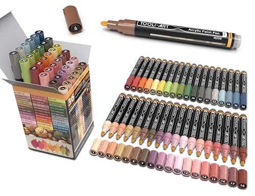 36 Acrylic Paint Pens Skin and Natural Earth Tone Marker Set For Rock Painting (36 Count)