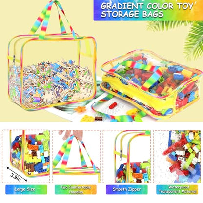 6 Packs Large Toy Storage Bags with Labels (6 Count)