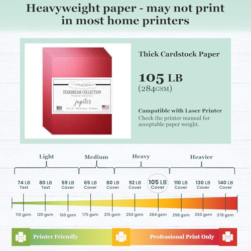 Cardstock Warehouse Stardream Jupiter Red Cardstock Paper (25 Count)