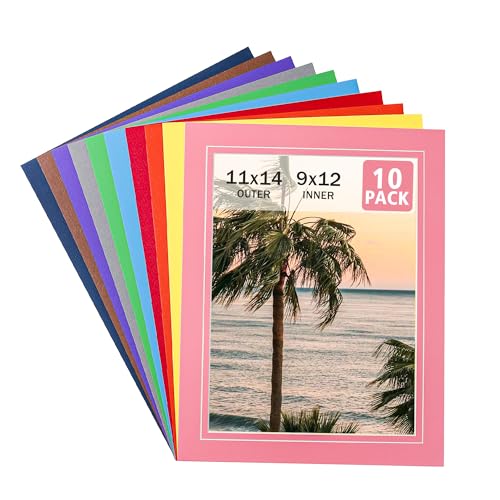 10 Pack Colorful 11x14 Picture Mats