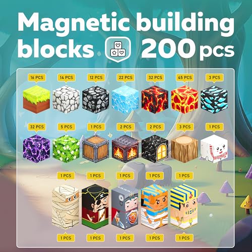 Magnetic Blocks Cubes 200PCS (200 Count)