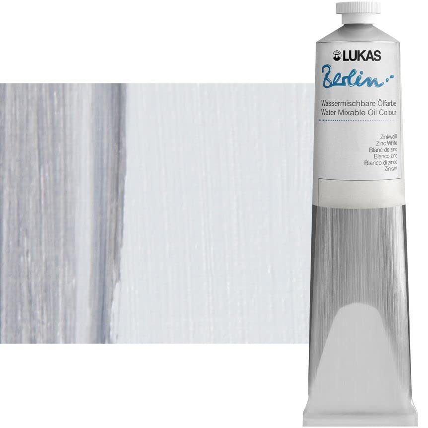 Berlin Pro Artists Water Mixable Oil Paint 200 ml Tube Zinc White (6.7628 Fl Oz)