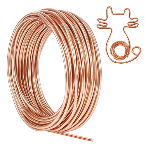 50ft 9 Gauge 3mm Aluminum Wire Copper Tone Bendable for Plants