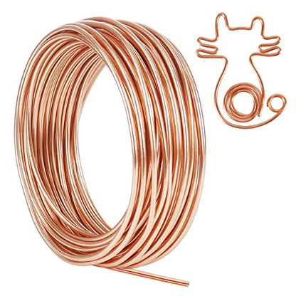 50ft 9 Gauge 3mm Aluminum Wire Copper Tone Bendable for Plants