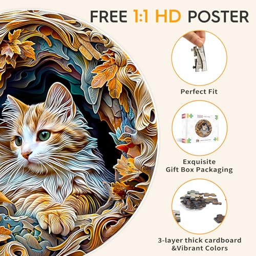 Cat Puzzles for Adults 1000 Pieces (1000 Count)