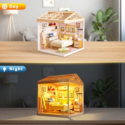 Cozy Bedroom DIY Miniature House Kit for Adults
