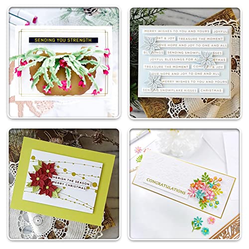 Elegant Everyday Sentiments Words Hot Foil Plate and Die Cuts Sets for DIY Scrapbooking Paper Cards Decor Embossing Foil Handmade Craft (2 Count)