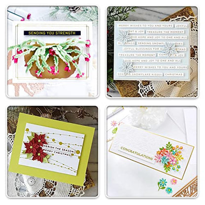 Elegant Everyday Sentiments Words Hot Foil Plate and Die Cuts Sets for DIY Scrapbooking Paper Cards Decor Embossing Foil Handmade Craft (2 Count)
