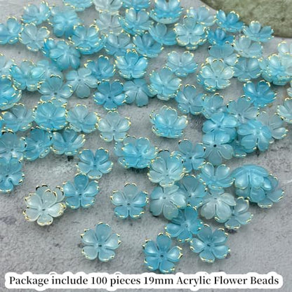 100pcs Acrylic Flower Beads (100 Count)