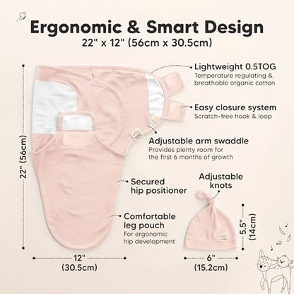 3pk Organic Swaddles for Newborns Girls