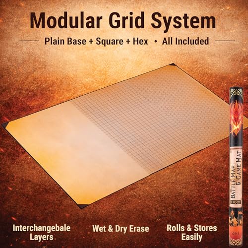 2-in-1 DND Battle Map and 4 Foot Rubber Game Mat