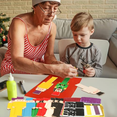 12 Pack Nutcracker Craft Kit for Kids Make You Own Foam Stickers Ornament DIY Christmas Arts and Crafts fo Chirstmas Party Supplies Christmas Tree Decoration (12 Count)