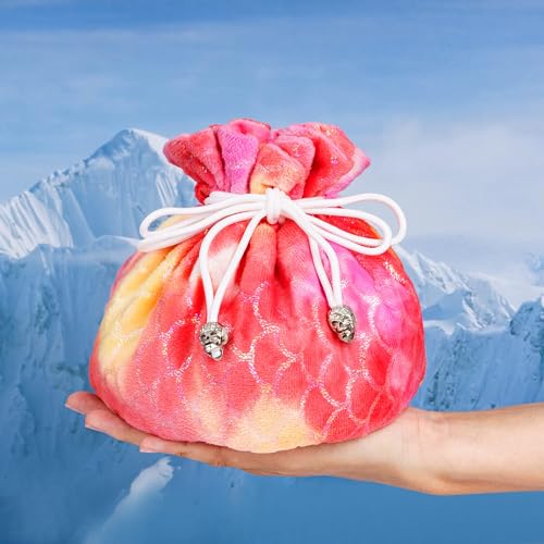 DND Dice Bags Large with Pockets Orange Storage Bag for D&D RPG Game (5.29 Ounce)