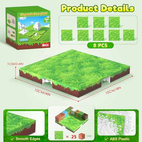 8PCS Magnetic Blocks Base Plates for Kids