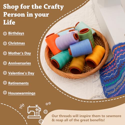 42 Colors Sewing Thread Kit All Purpose Polyester Thread Assorted Colors for Sewing Machine and Hand Stitching Use (96000 Foot)