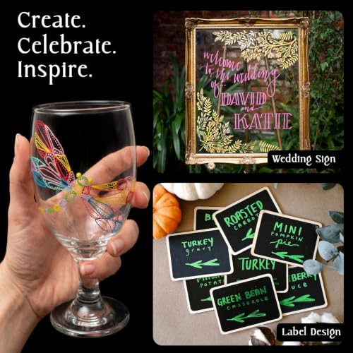 10 Extra Fine Tip Metallic Chalk Markers for Blackboard