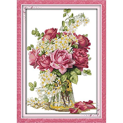 Floral Stamped Cross Stitch Kits