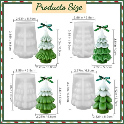 Christmas Tree Candle Molds (4 Count)