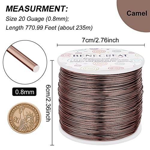 20 Gauge 770FT Brown Aluminum Wire Anodized Jewelry Craft Making Beading Floral Colored Aluminum Craft Wire for Jewelry Craft (770 Foot)