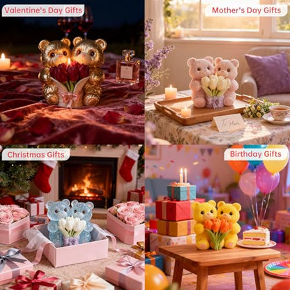 1 PCS Teddy Bear Tulip Silicone Candle Molds