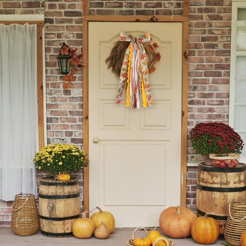 Large Fall Ribbon Bow for Wreath