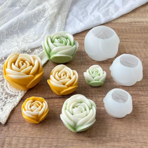 3 Size Rose Candle Making Molds