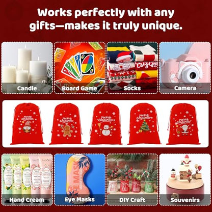 Coth Christmas Drawstring Gift Bags Bulk (27.2668 Ounce)