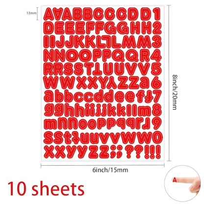 Red Alphabet Letter Stickers