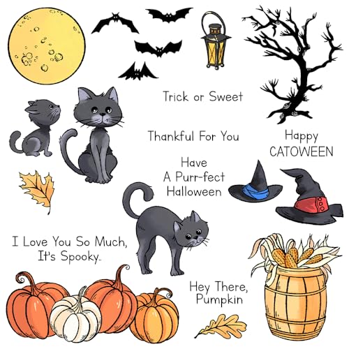 Halloween Clear Silicone stampReusable Stamp with Pumpkins