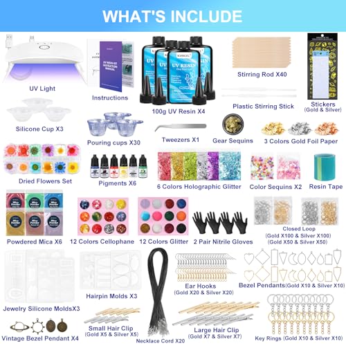 400g UV Resin Kit with Light and Molds