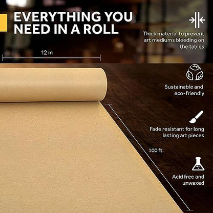 Brown Kraft Paper Roll 12" x 100ft (100 Sq Ft)