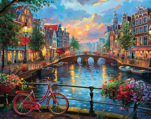 14ct Counted Stamped Cross Stitch Kits for Adults City Printed Cross Stitch Patterns Art Crafts Cross Stitch Supplies