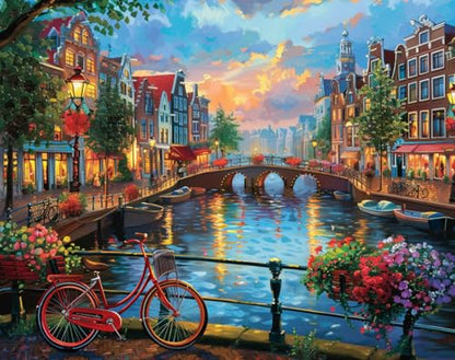 14ct Counted Stamped Cross Stitch Kits for Adults City Printed Cross Stitch Patterns Art Crafts Cross Stitch Supplies